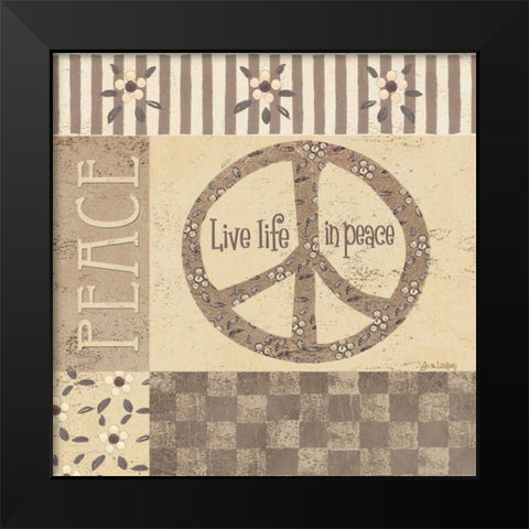 Peace Black Modern Wood Framed Art Print by Moulton, Jo