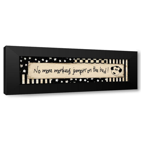 Monkeys Black Modern Wood Framed Art Print by Moulton, Jo