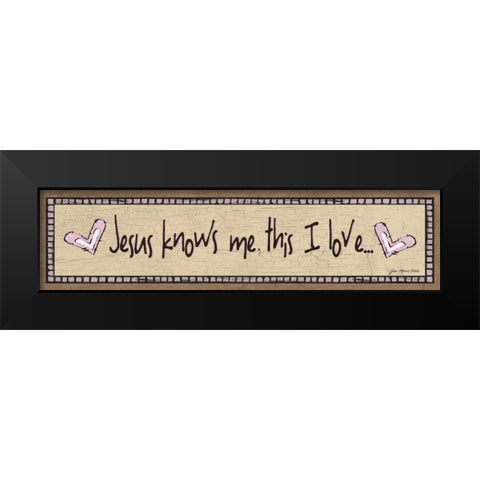 Jesus Knows Me - Pink Black Modern Wood Framed Art Print by Moulton, Jo