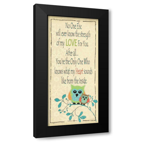 Owl Love You Black Modern Wood Framed Art Print by Moulton, Jo