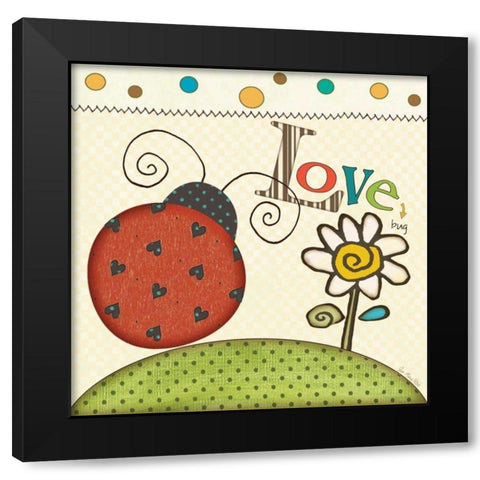 Love Bug Black Modern Wood Framed Art Print by Moulton, Jo