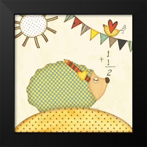 Hedgehog Math Black Modern Wood Framed Art Print by Moulton, Jo