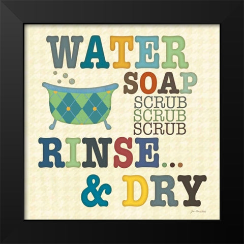 Bath Black Modern Wood Framed Art Print by Moulton, Jo