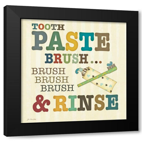 Tooth Paste Black Modern Wood Framed Art Print by Moulton, Jo