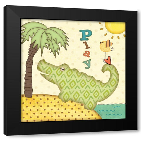 Gator Black Modern Wood Framed Art Print with Double Matting by Moulton, Jo