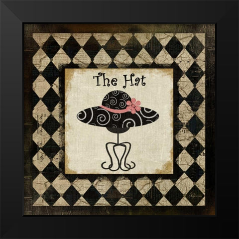 The Hat Black Modern Wood Framed Art Print by Pugh, Jennifer