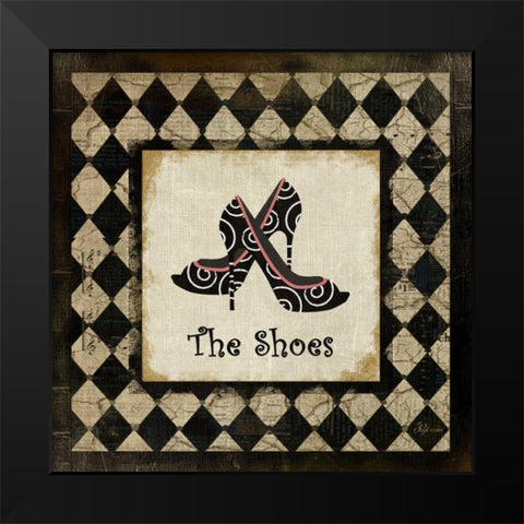 The Shoes Black Modern Wood Framed Art Print by Pugh, Jennifer