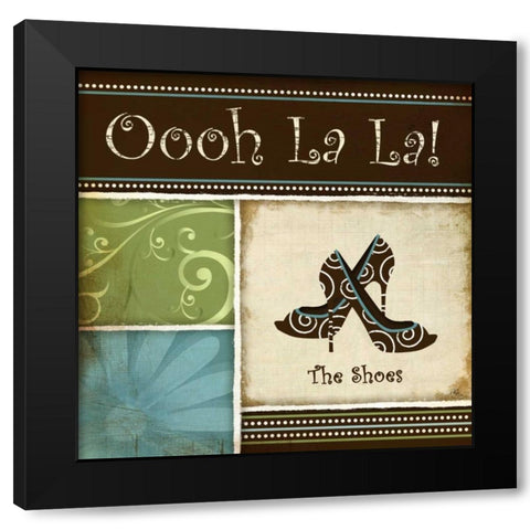 Ohh La La Black Modern Wood Framed Art Print by Pugh, Jennifer