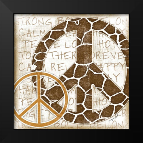 Peace Giraffe Black Modern Wood Framed Art Print by Pugh, Jennifer