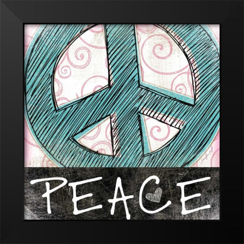 Peace Black Modern Wood Framed Art Print by Pugh, Jennifer
