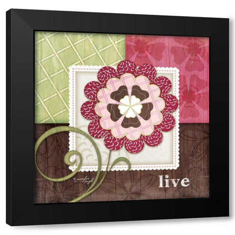 Flower - Live Black Modern Wood Framed Art Print by Pugh, Jennifer