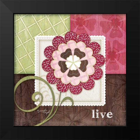 Flower - Live Black Modern Wood Framed Art Print by Pugh, Jennifer