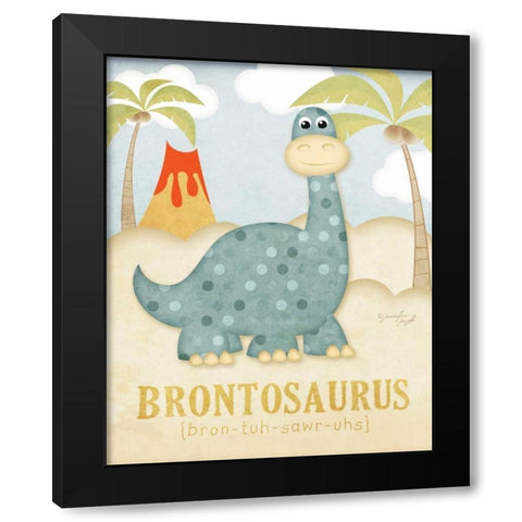Brontosaurus Black Modern Wood Framed Art Print by Pugh, Jennifer