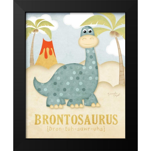 Brontosaurus Black Modern Wood Framed Art Print by Pugh, Jennifer