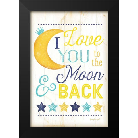I Love You to the Moon Black Modern Wood Framed Art Print by Pugh, Jennifer