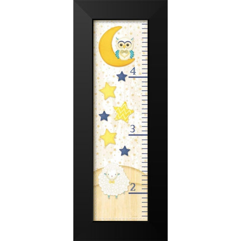 Bedtime Baby Growth Chart Black Modern Wood Framed Art Print by Pugh, Jennifer