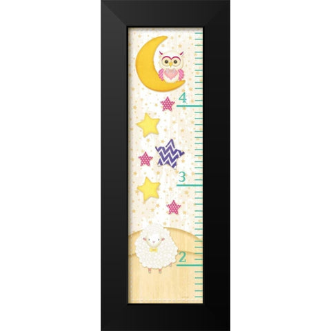 Bedtime Baby Growth Chart Black Modern Wood Framed Art Print by Pugh, Jennifer