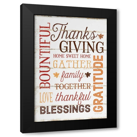 Thanksgiving Black Modern Wood Framed Art Print by Pugh, Jennifer