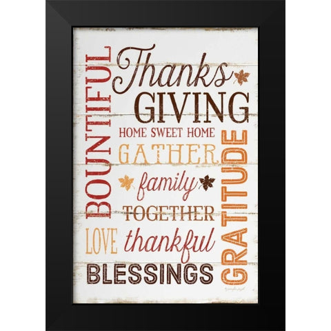 Thanksgiving Black Modern Wood Framed Art Print by Pugh, Jennifer