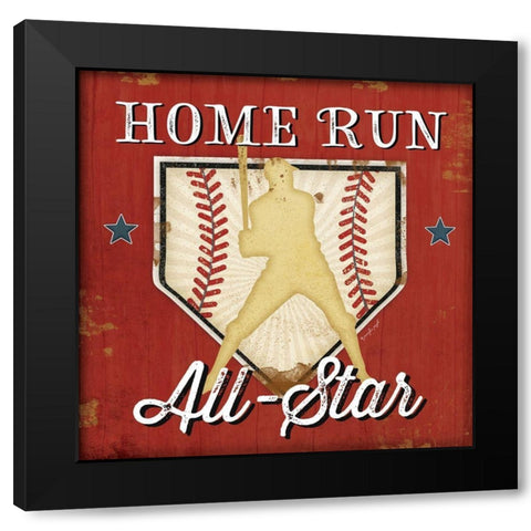 Home Run Black Modern Wood Framed Art Print by Pugh, Jennifer