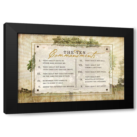 10 Commandments Black Modern Wood Framed Art Print with Double Matting by Pugh, Jennifer
