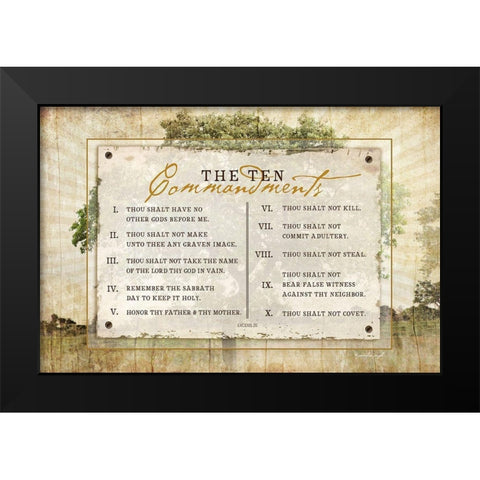 10 Commandments Black Modern Wood Framed Art Print by Pugh, Jennifer