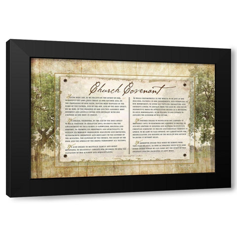 Church Covenant Black Modern Wood Framed Art Print with Double Matting by Pugh, Jennifer