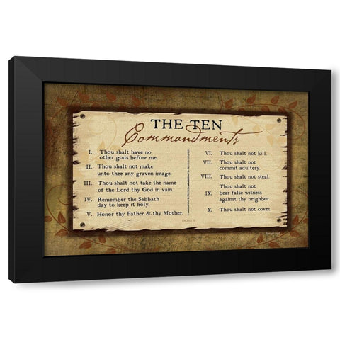 10 Commandments II Black Modern Wood Framed Art Print by Pugh, Jennifer
