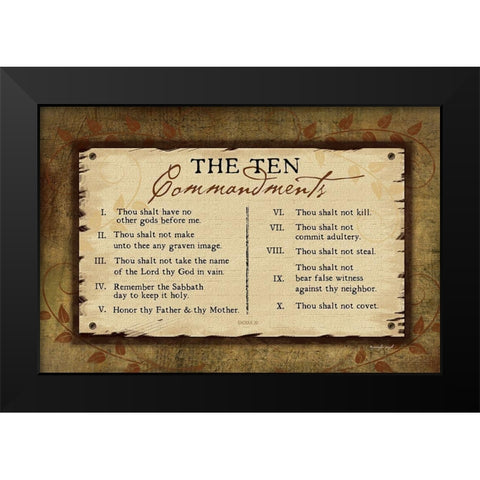 10 Commandments II Black Modern Wood Framed Art Print by Pugh, Jennifer