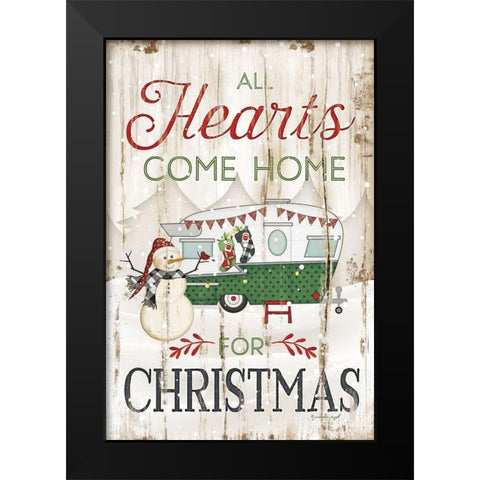 All Hearts Black Modern Wood Framed Art Print by Pugh, Jennifer