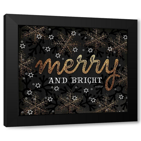 Merry Black Modern Wood Framed Art Print with Double Matting by Pugh, Jennifer