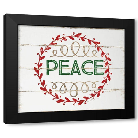 Peace Black Modern Wood Framed Art Print with Double Matting by Pugh, Jennifer