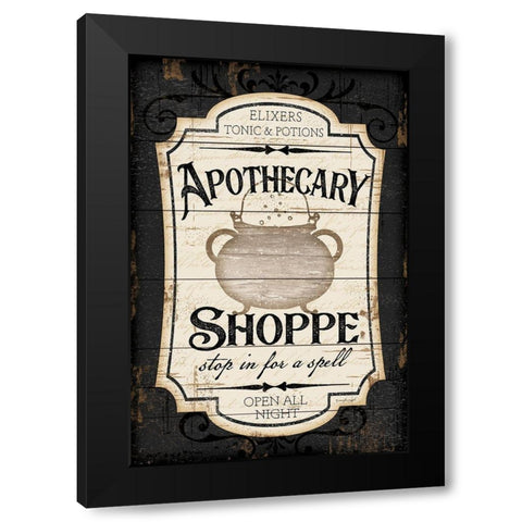 Apothecary Shoppe Black Modern Wood Framed Art Print with Double Matting by Pugh, Jennifer