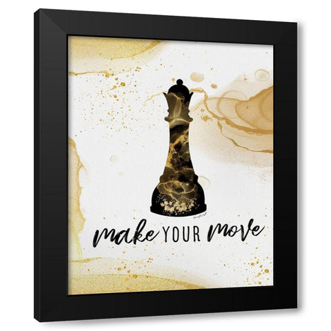 Make Your Move Black Modern Wood Framed Art Print by Pugh, Jennifer