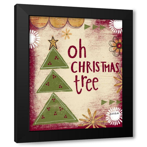 Oh Christmas Tree Black Modern Wood Framed Art Print by Doucette, Katie
