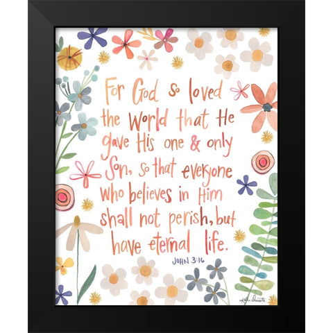 John 3:16 Black Modern Wood Framed Art Print by Doucette, Katie