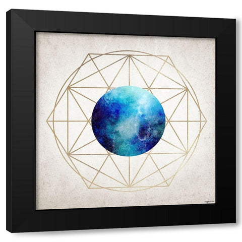 Geo Planet III Black Modern Wood Framed Art Print by Brown, Kyra