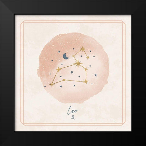 Leo Black Modern Wood Framed Art Print by Blue, Nina