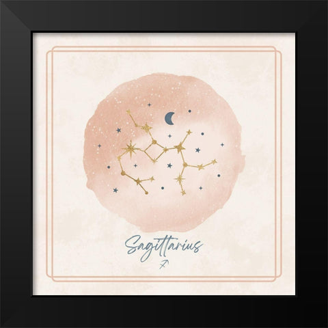 Sagittarius Black Modern Wood Framed Art Print by Blue, Nina