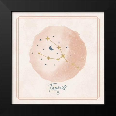Taurus Black Modern Wood Framed Art Print by Blue, Nina