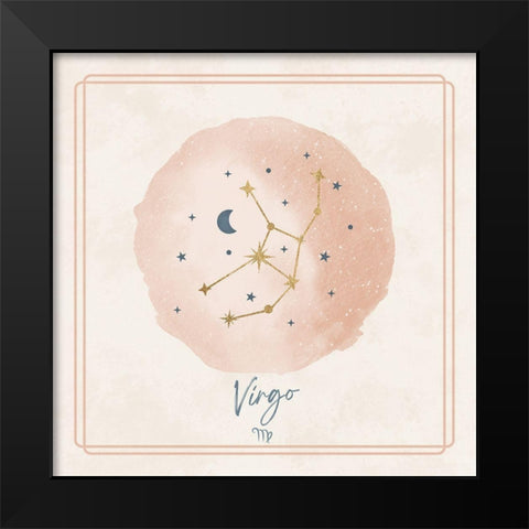 Virgo Black Modern Wood Framed Art Print by Blue, Nina