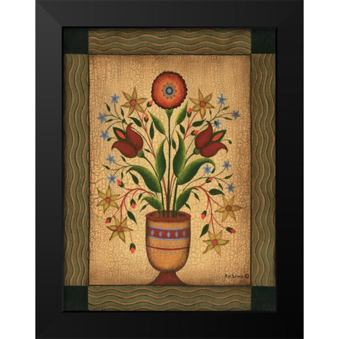 Floral Black Modern Wood Framed Art Print by Lewis, Kim
