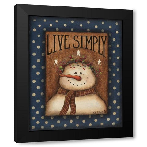 Live Simply Black Modern Wood Framed Art Print by Lewis, Kim