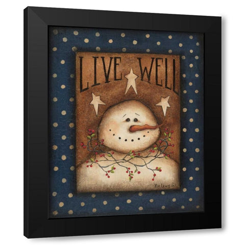 Live Well Black Modern Wood Framed Art Print by Lewis, Kim