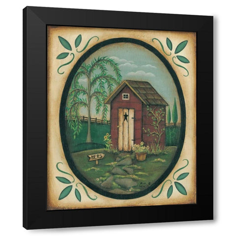 Her Outhouse Black Modern Wood Framed Art Print by Lewis, Kim