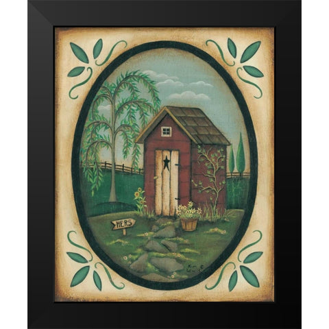 Her Outhouse Black Modern Wood Framed Art Print by Lewis, Kim