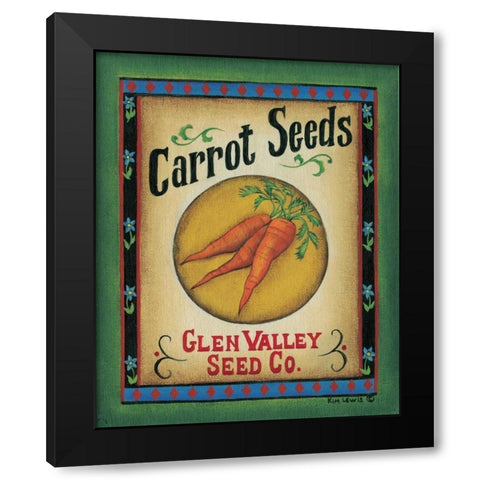 Carrot Seeds Black Modern Wood Framed Art Print by Lewis, Kim