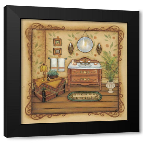 Vintage Sink Black Modern Wood Framed Art Print by Lewis, Kim