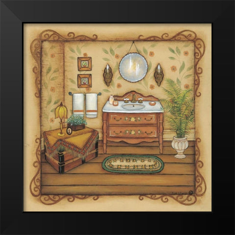 Vintage Sink Black Modern Wood Framed Art Print by Lewis, Kim