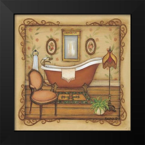Vintage Bath Black Modern Wood Framed Art Print by Lewis, Kim